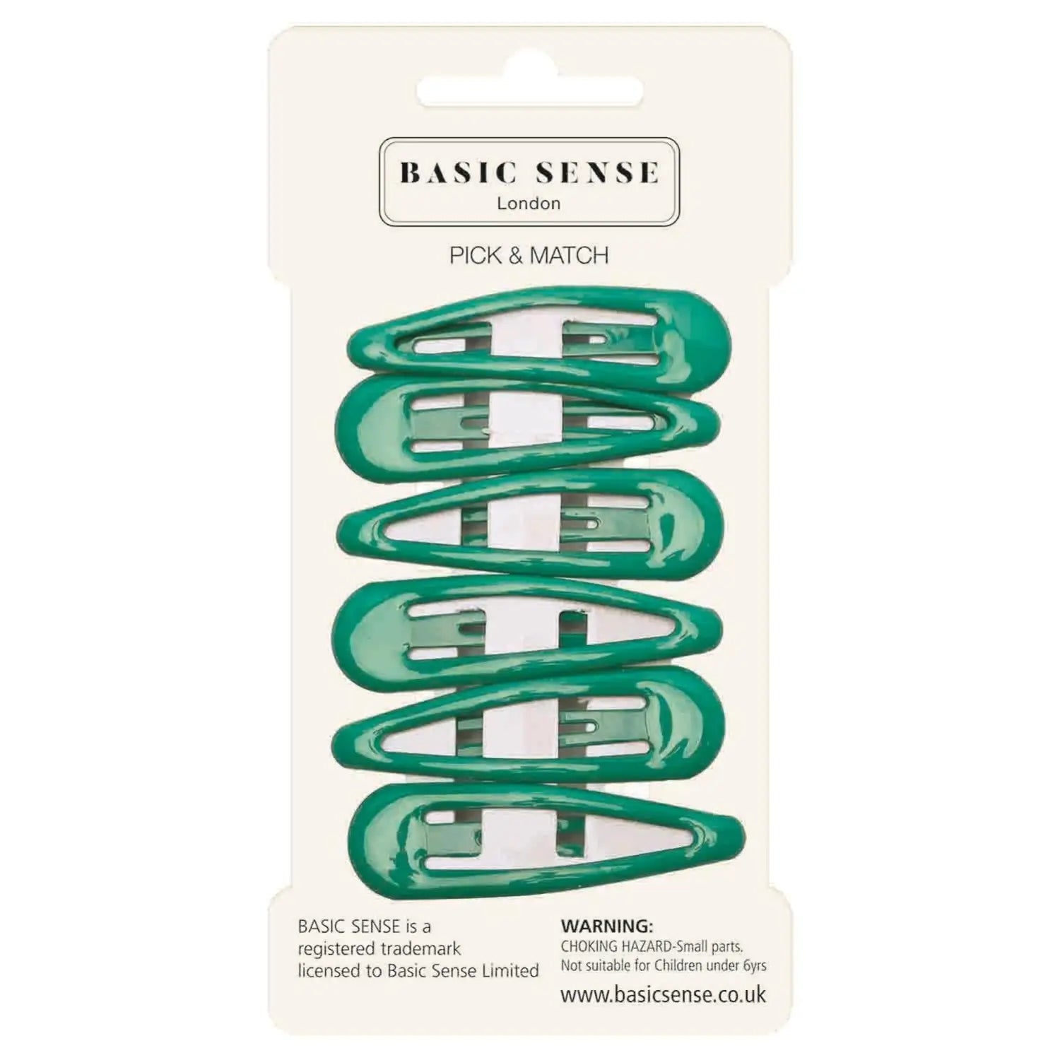 Epoxy Metal Hair Clips - 6pcs Green Plastic Hairpins, School-Ready & Durable