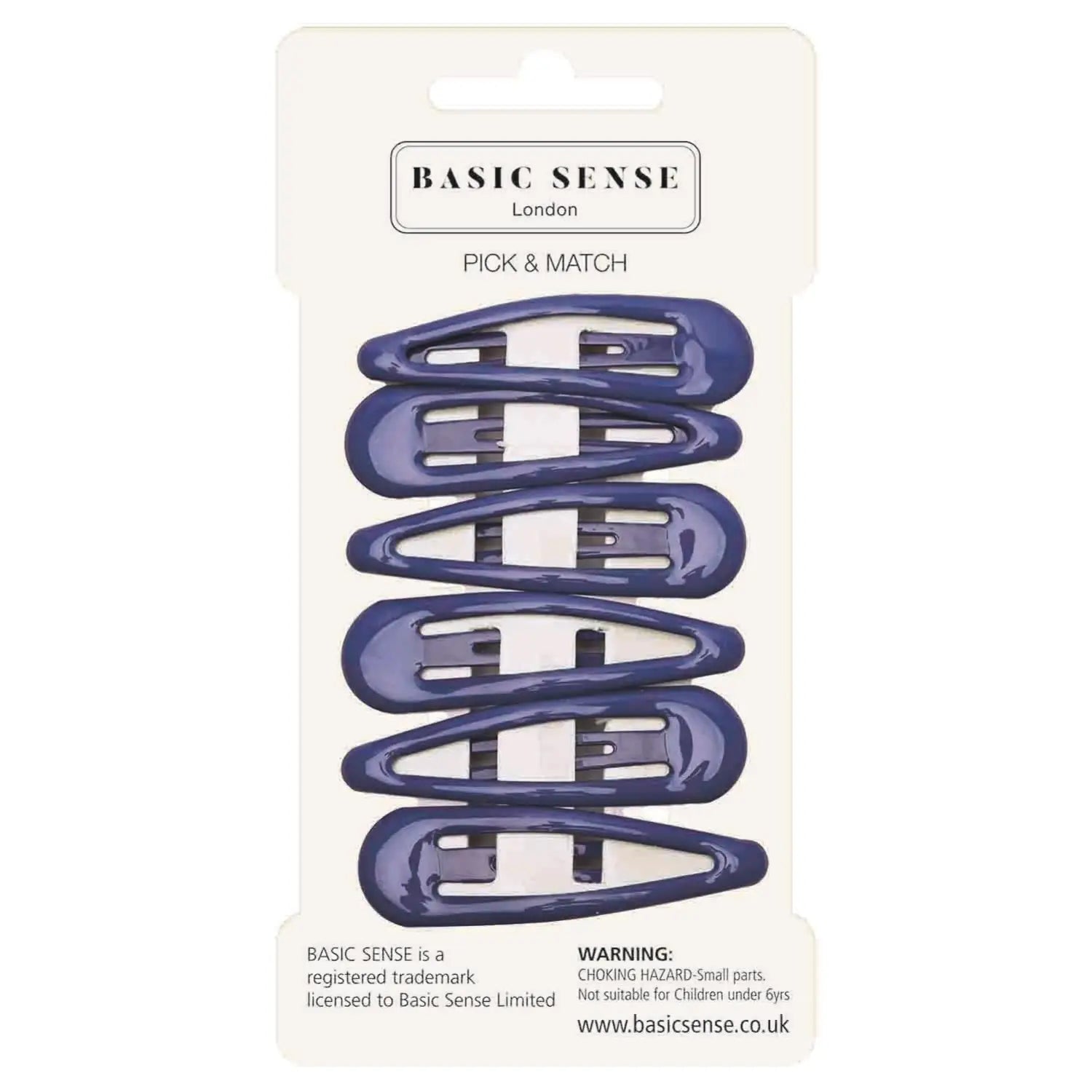 Close-up of Epoxy Metal Hair Clips - Durable Blue Hairpins, 6pcs School-Ready