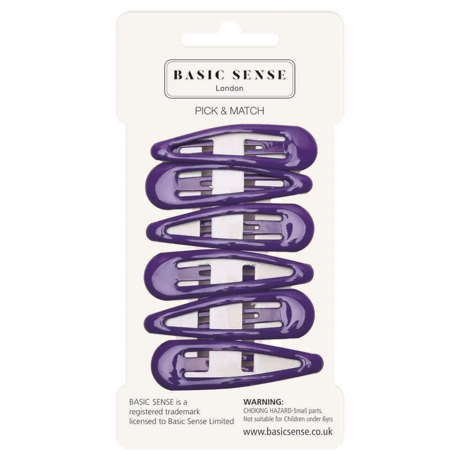 Epoxy Metal Hair Clips - Durable, Purple School-Ready Hairpins, 6pcs Kit