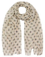 White polka dot oversized maxi scarf for women - retro polka dot design