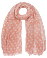 Pink and White Polka Dot Oversized Maxi Scarf for Women