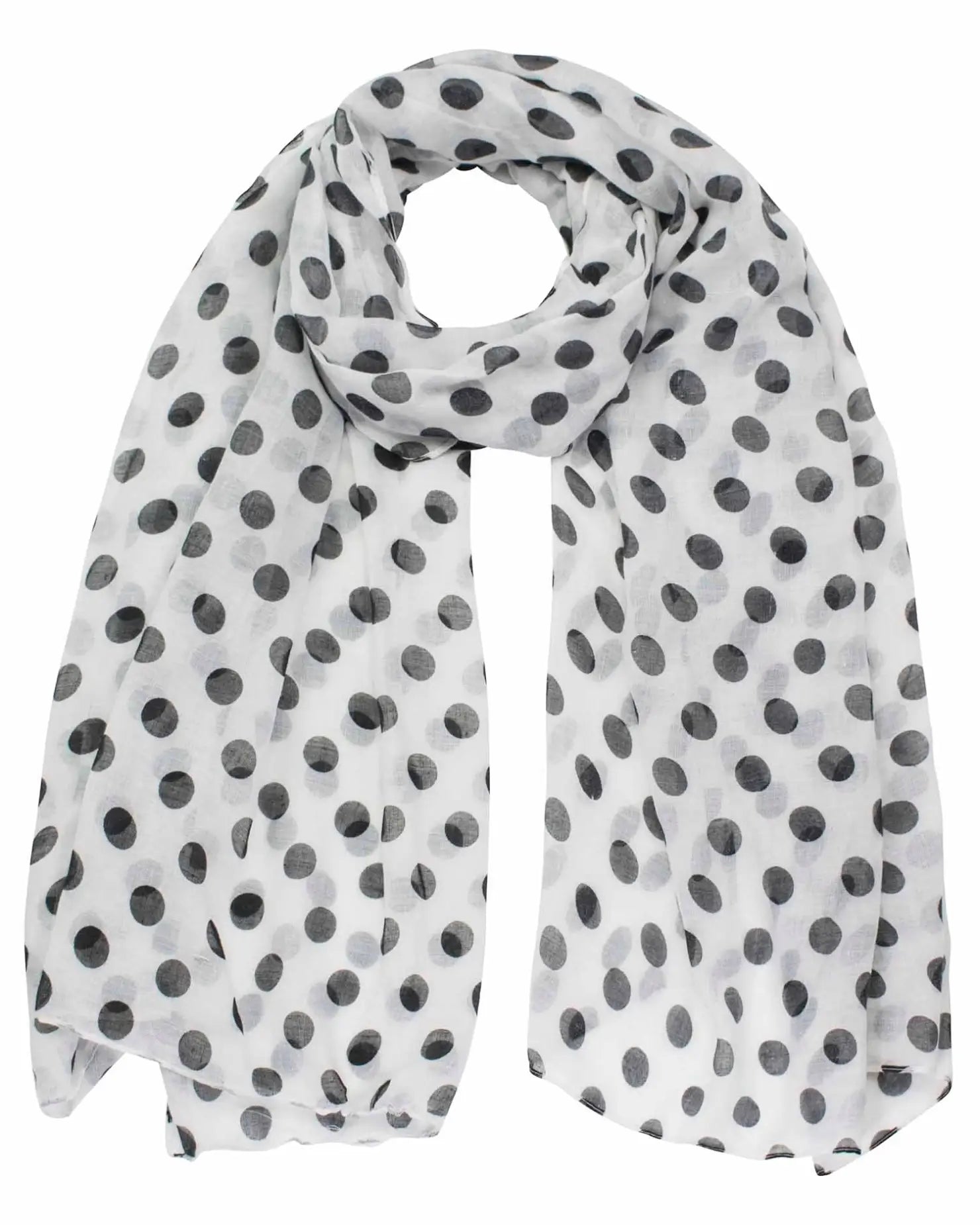 Retro polka dot oversized scarf for women