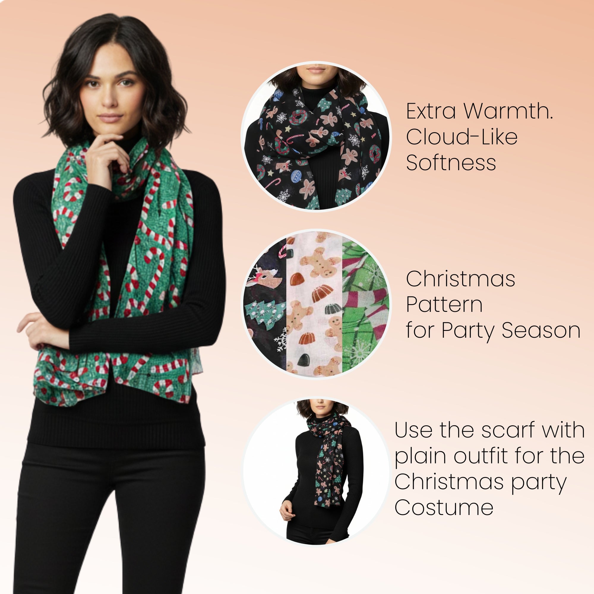 Christmas Scarf Oversized Maxi Shawl