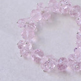 Adjustable pink crystal glass beads bracelet for layering looks