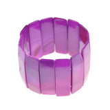 Adjustable Shell Bar Purple Bracelet with Square Shape