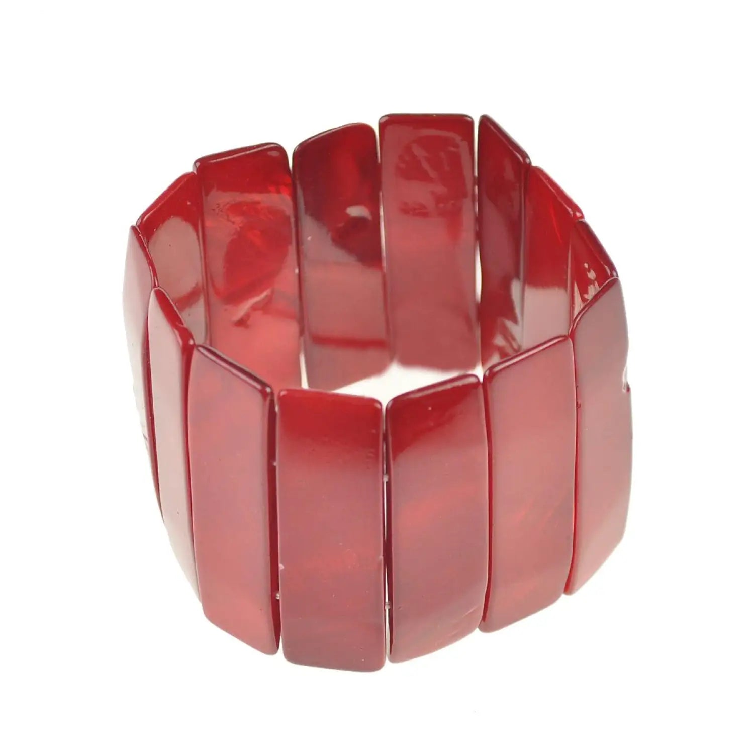 Red square shell bar bracelet for diverse occasions
