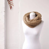 Soft knitted autumn winter snood scarf on mannequin