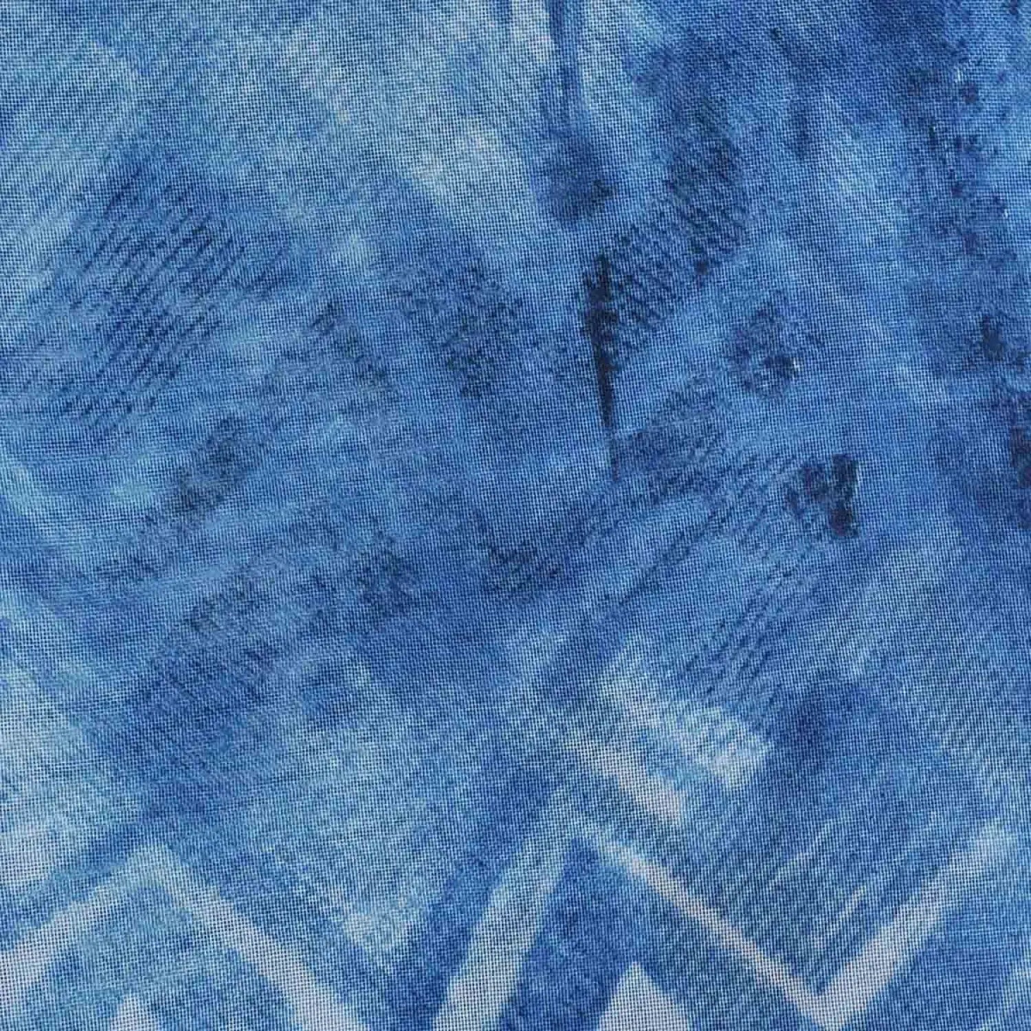 Blue and white diamond pattern chiffon scarf with Aztec animal snake print.