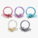 Beaded hair rings with bows and pearls for kids