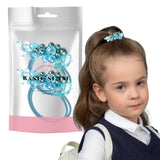 Beaded hair elastics for kids - girl with bag of hair