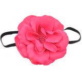 Bohemian 3D Flower Hair Headband in Pink on Black.