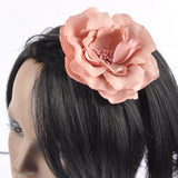 Bohemian 3D flower headband with woman wearing flower on head