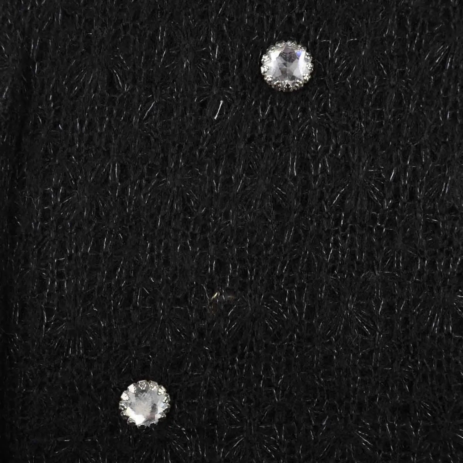 Bohemian retro ruffle black sweater with diamond design.