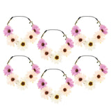 Boho Daisy Floral Crown Headbands - Set of Six Flower Headbands