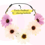 Boho Daisy Floral Headband Elastic Wreath - Hair Accessory Set