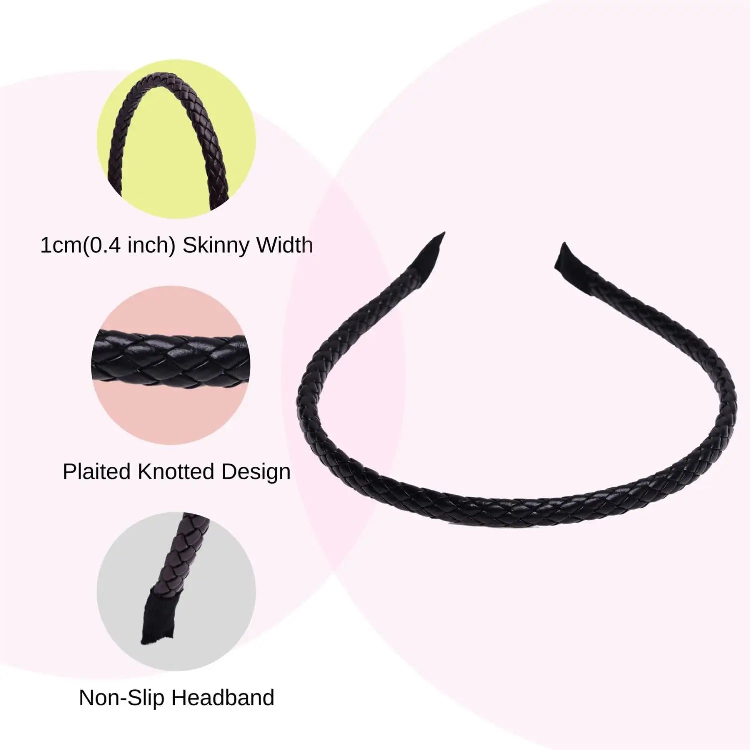 Braided PU leather skinny headbands - different types of braid hair diagram