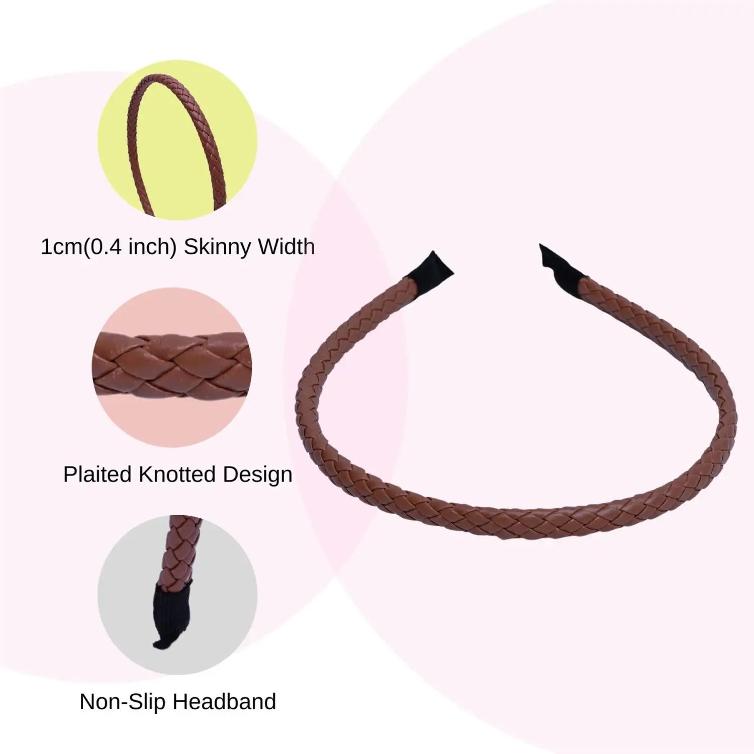 Braided PU Leather Skinny Headband with Basic Sense