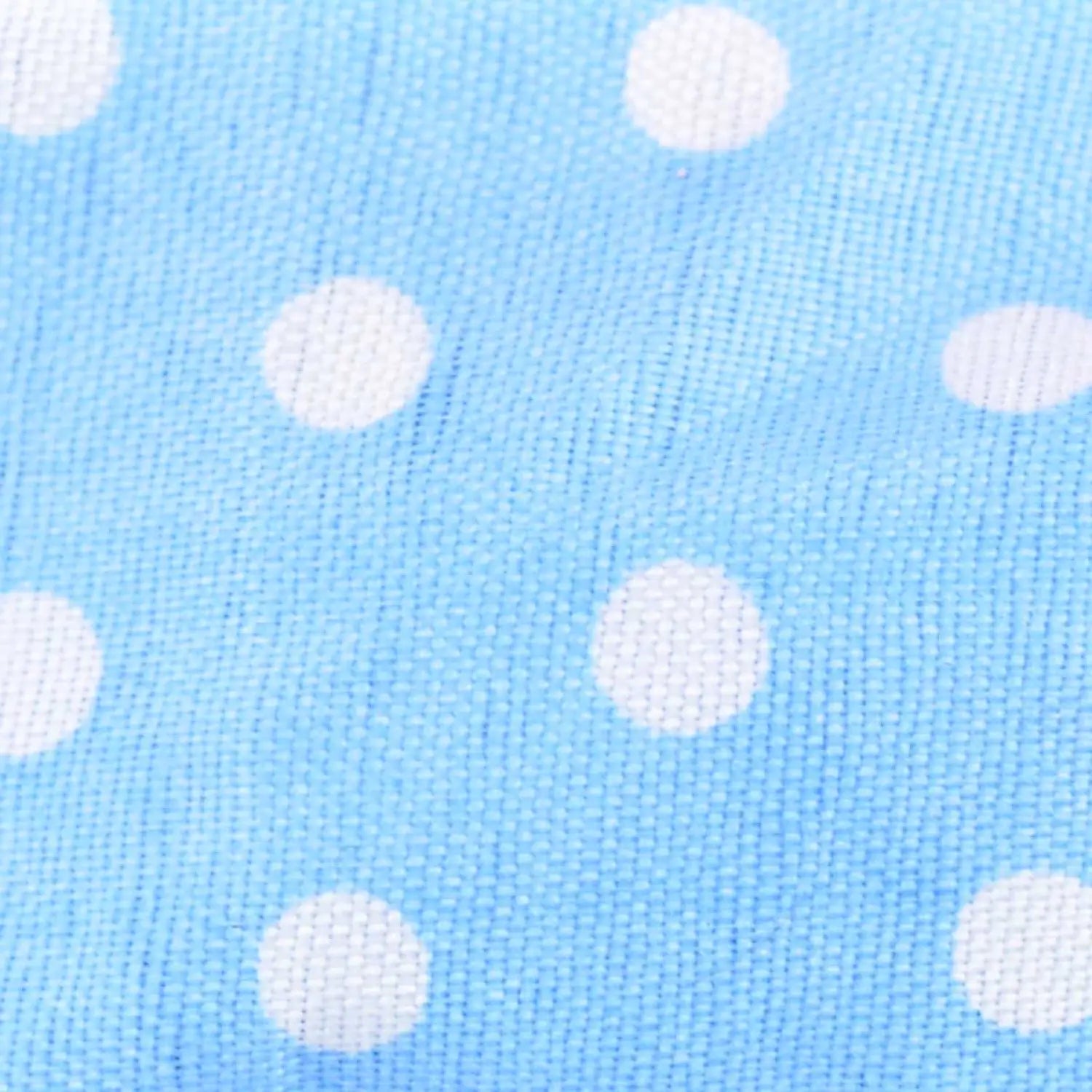 Blue and white polka dot fabric headband with bunny ears