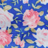 Blue and pink retro rose print fabric on Bunny Ears Retro Rose Print Wire Headband
