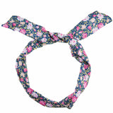 Bunny Ears Retro Rose Print Wire Headband - a cute and feminine floral accessory
