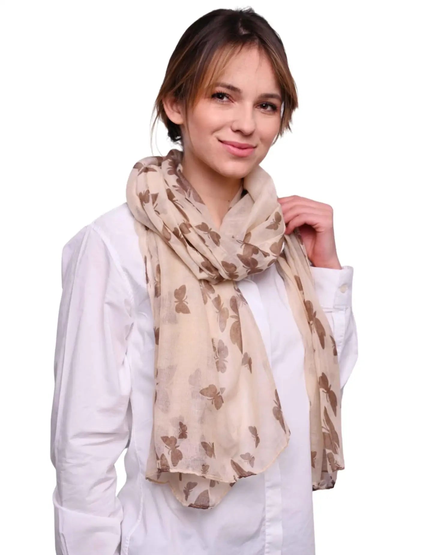 Butterfly print oversized shawl wrap for women