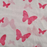 Pink butterfly print oversized viscose shawl wrap for women.