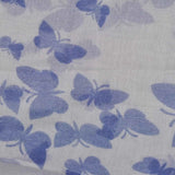 Blue and white butterfly print oversized shawl wrap for women