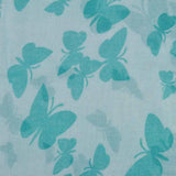 Blue Butterfly Print Oversized Viscose Shawl Wrap for Women.