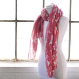 Butterfly Print Oversized Viscose Shawl Wrap for Women with mannequin wearing pink scarf