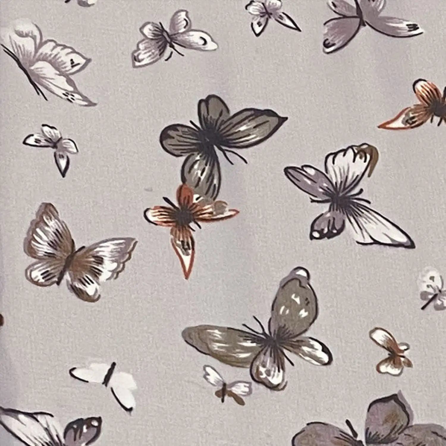 White and brown butterfly print scarf: lightweight, soft & versatile accessory.