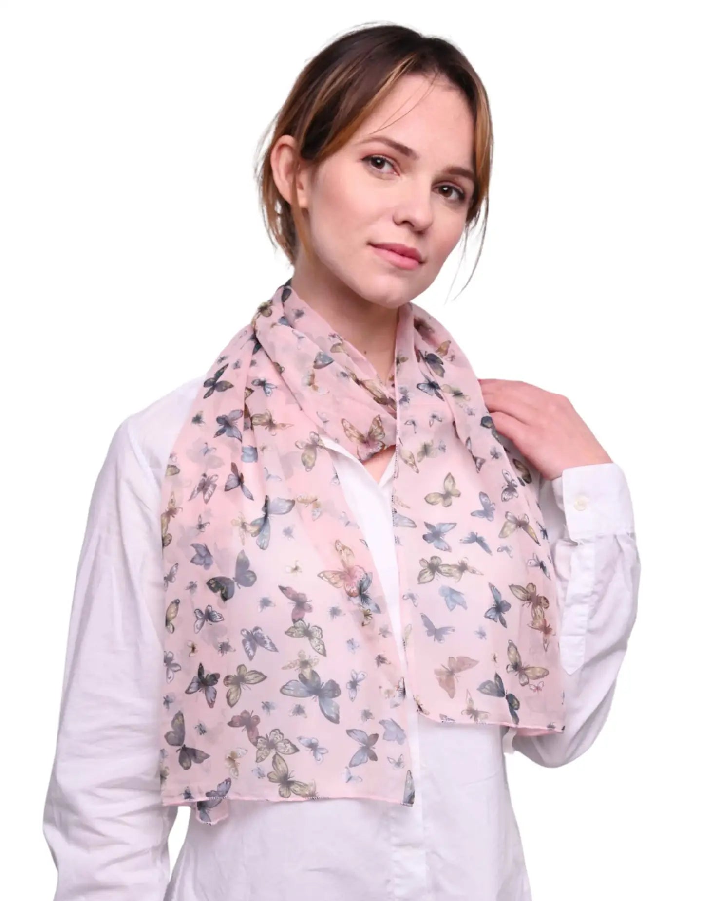 Butterfly print scarf - lightweight, soft, versatile accessory
