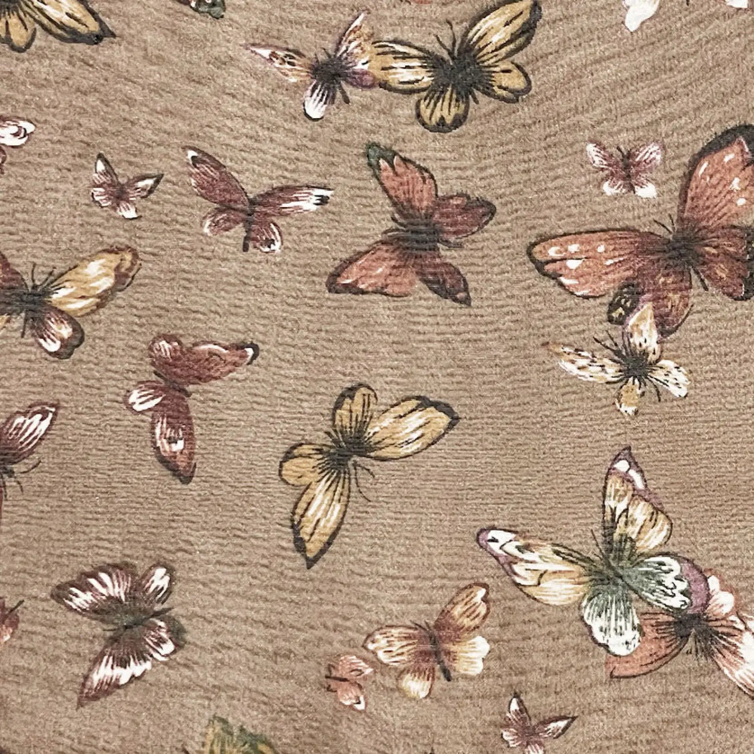 Butterfly print scarf on beige background