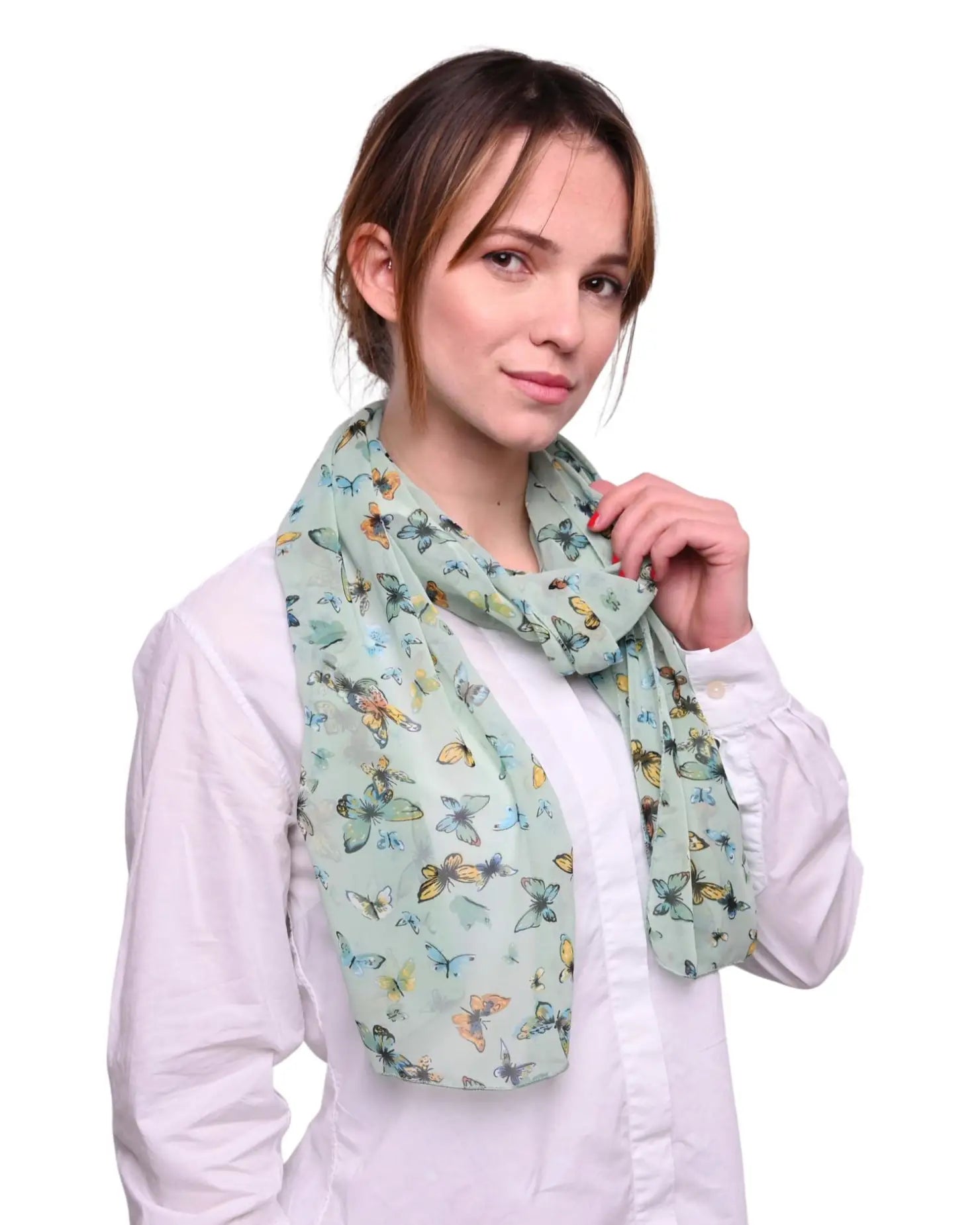 Butterfly Print Scarf: Stylish Accessory with Blue Scarf Design