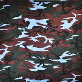 Camouflage Military Print Bandana in Red and Green Camouflage Design, 100% Cotton