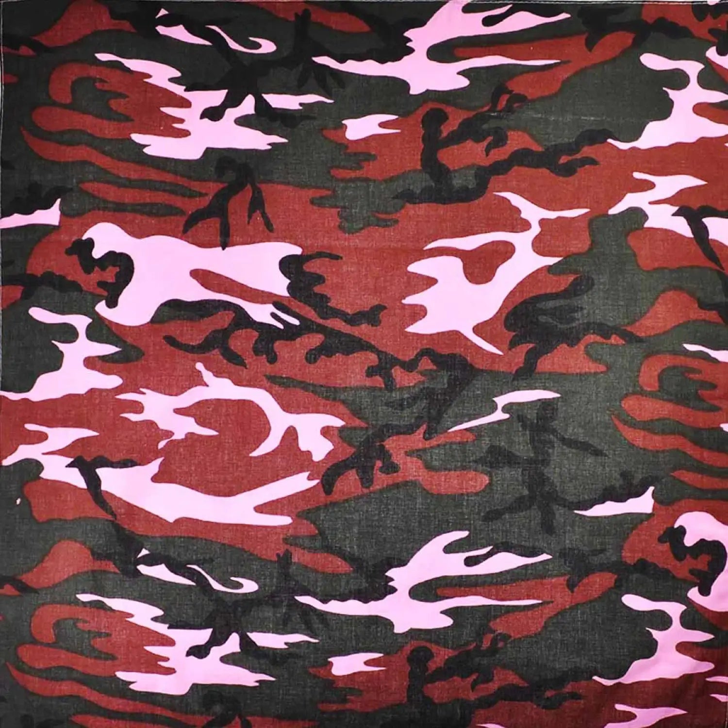 Pink and black camouflage military print bandana made of 100% cotton