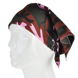 Pink and black camouflage military print bandana - 100% cotton, unique and versatile accessory.
