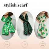 Celtic Shamrock Satin Scarf & Holder for Irish Pride - Scarves