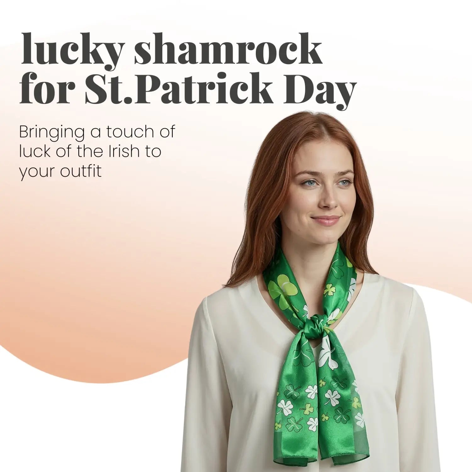 Celtic Shamrock Satin Scarf & Holder for Irish Pride - Scarves