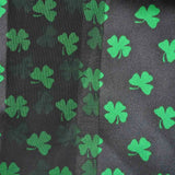 Celtic shamrock satin scarf on black background