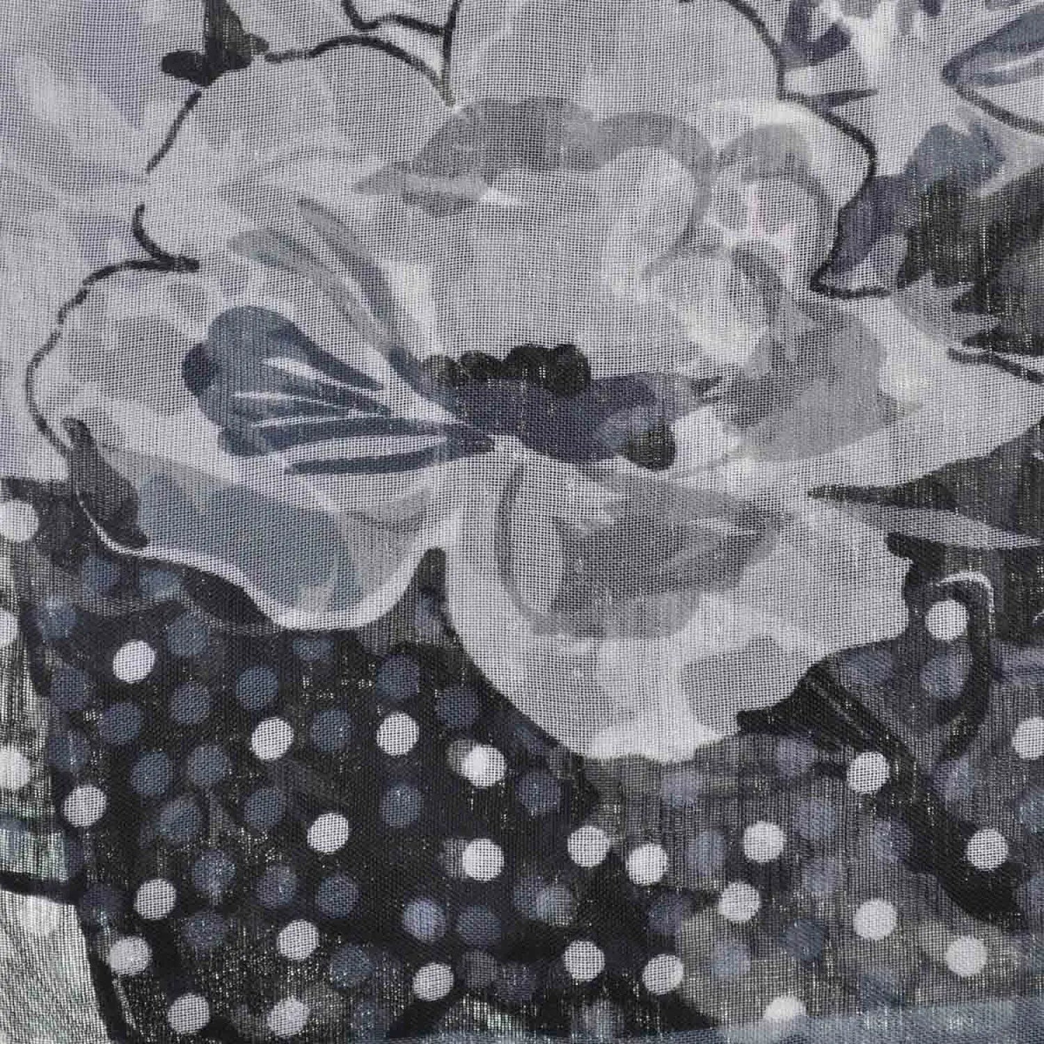 Charming Polka Dot & Floral Small Square Scarf featuring a painting of a flower in a vase