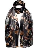 Chic Equestrian Horse & Chain Satin Scarf with horse pattern