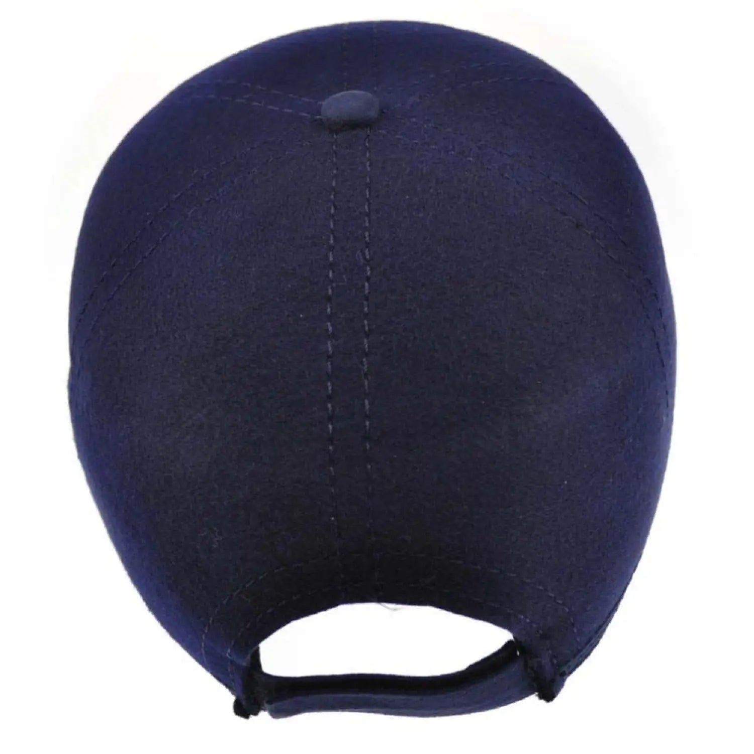 Chic wool felt baseball cap with navy and white stitching for unisex retro design