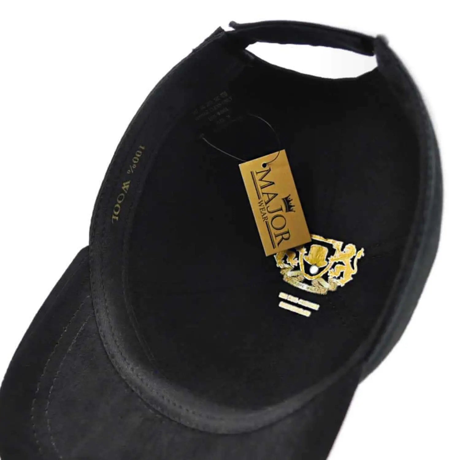 Chic wool felt baseball cap with gold logo - unisex retro design