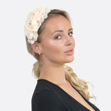 Chiffon 3D Realistic Rose Hair Accessory Headband - woman wearing a flower headband