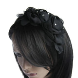 Chiffon 3D Realistic Rose Headband for Women with Black Headband