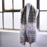 Chiffon Flower Floral Print Scarf on Mannequin