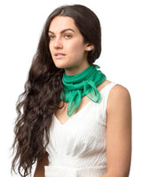 Chiffon Square Scarf - Lightweight Green Neck Scarf for Women
