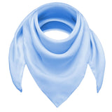 Blue chiffon square scarf on white background - Lightweight neck scarves for women