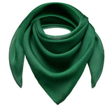 Green chiffon square scarf on white background