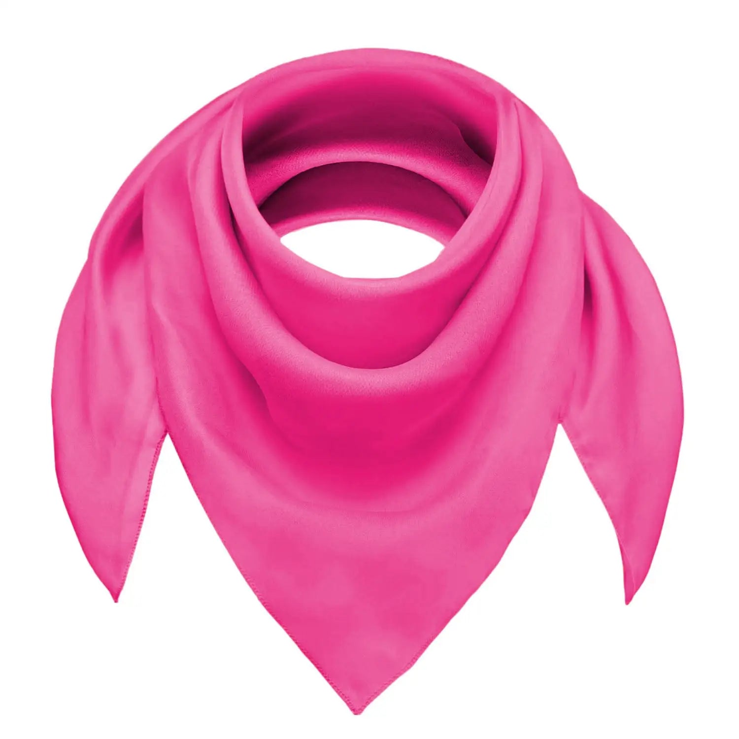 Pink chiffon square scarf on white background - Lightweight, Square Neck Scarf for Women